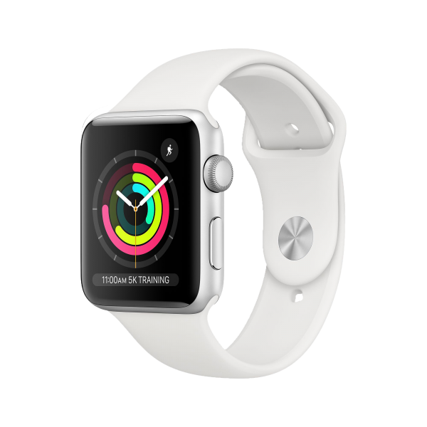 apple watch s3 silver with white band