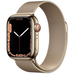 Apple Watch 7 Gold Stainless Steel Case with Milanese Loop