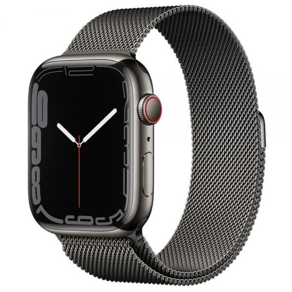 Apple Watch 7 Graphite Stainless Steel Case with Milanese Loop
