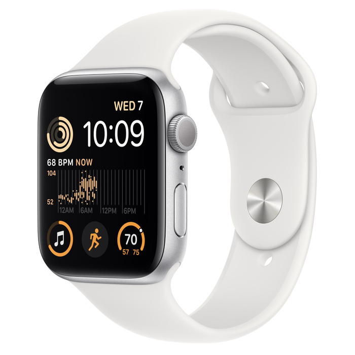 Apple Watch SE (2022) silver Aluminum Case with Sport Band-1